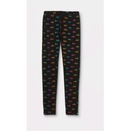 Cat & Jack Girls' Medium 7/8 Heart Leggings - Cat & Jack, Ebony Sparkle Dot