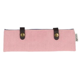 Della Q Linen Double Pointed Needle Pouch - for Knitting or Crocheting Projects, Blush, 21.6 x 7.6cm - 1 Piece