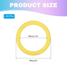 PATIKIL 2 Inch Plastic Ring-Toss Rings for Bottles, 30 Pack Carnival Rings Plastic Hoops for Speed and Agility Practice Outdoor Party Favor, Yellow