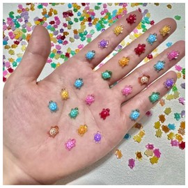 LIFClUSO 100 Pcs Glow in The Dark 3D Cute Turtle Nail Charms Decoration, Kawaii Colorful Nail Decals Flatback Resin Design, Cartoon Nail Art Cute Nail Rhinestones Decoration Accessories, 10 Colors