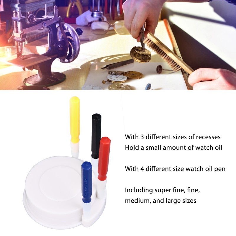 Watch Oiler Set 4 Tip Sizes 3 Recesses Oil Cup