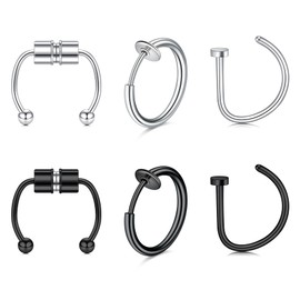 D.Bella Fake Nose Ring Faux Septum for Women Men Clip On stud ball Nasen non Piercing