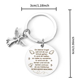 Lucky Charm First Day of School Gifts Keyring Gifts for First Day of School Girls Gift Gift First Day of School Boy Gifts for Girls First Day of School Gift, A little angel should go to school with