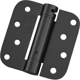 Haidms 6 Pack Self Closing Door Hinges 4 Inch Black Spring Hinge with 5/8" Radius Corner Adjustable Tension for Residential & Heavy-Duty Door Hardware