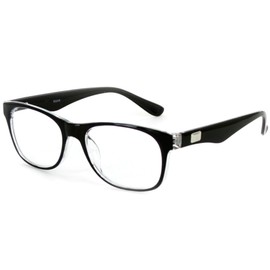 Aloha Eyewear Wall Street Professional Series Classic Square Reading Glasses with Rounded Lenses for Men (Black +2.50)