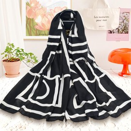 Baishizhou Scarfs for Women Light Soft Solid plaid Fashion Scarves Sunscreen Shawls for All Seasons