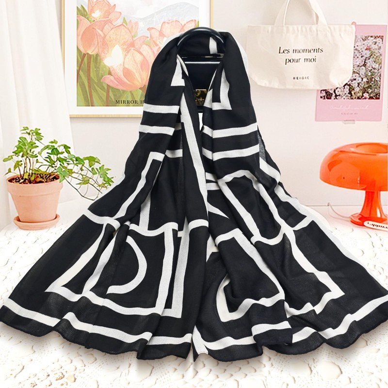 Baishizhou Scarfs for Women Light Soft Solid plaid Fashion Scarves