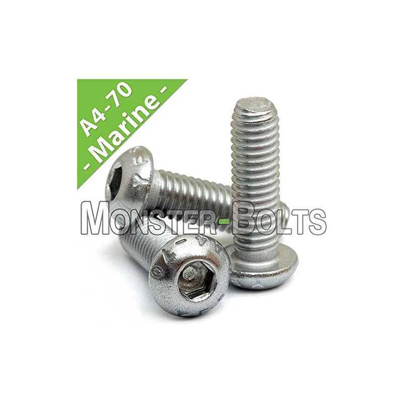 MonsterBolts - M6 x 16mm Button Head Socket Cap Screws,