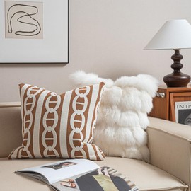 Croker Horse 2025 New 20x20'' inches Throw Pillow Cushion Covers - Pignose Horseshoe Orange Color Chenille Jacquard Embroidery Luxury Modern Style Couch Sofa Bed Pillow Cover for Living Room Bedroom