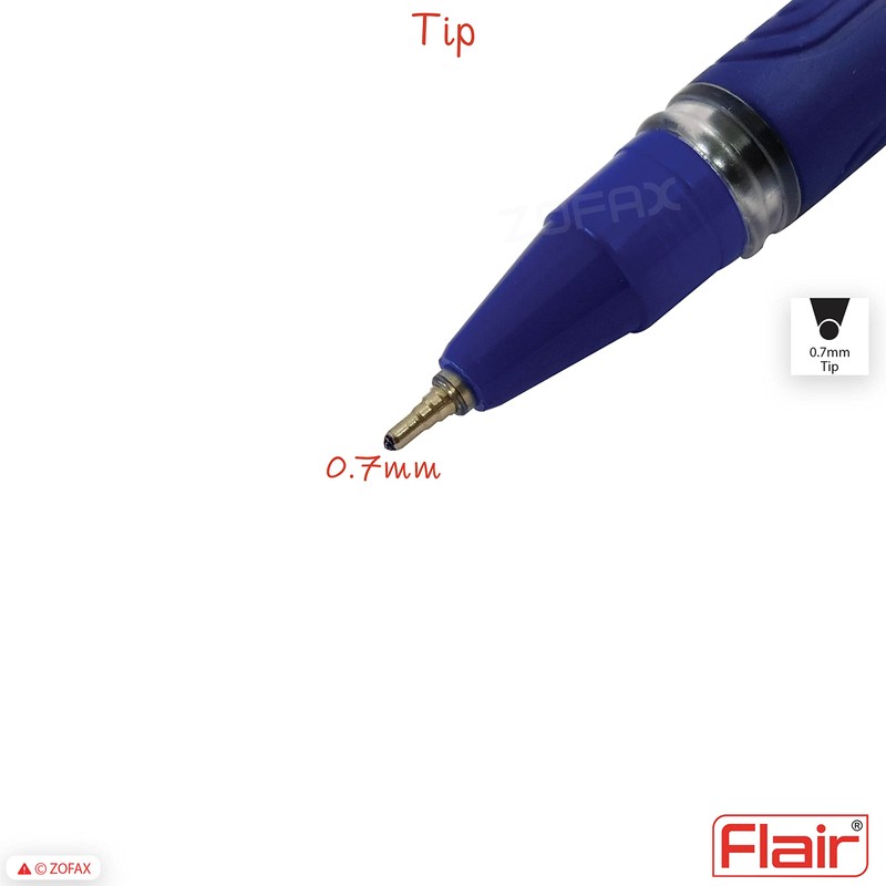 Flair 5 x 0.7mm Mr Grip BLUE Ballpoint Pens Rubber