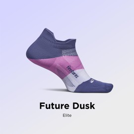 Feetures Elite Ultra Light Cushion Ankle Socks - Sport Sock with Targeted Compression - Future Dusk, Medium (1 Pack)