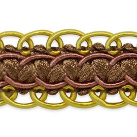 Trims by the Yard 5 Yards of Linda Scalloped Braid Trim, Chocolate Multi