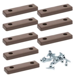 8 x floor spacers/furniture pads/furniture feet for screwing on | sossai® furniture gliders MG2 | colour: brown | size: 50 x 14 x 5 mm | incl. screws