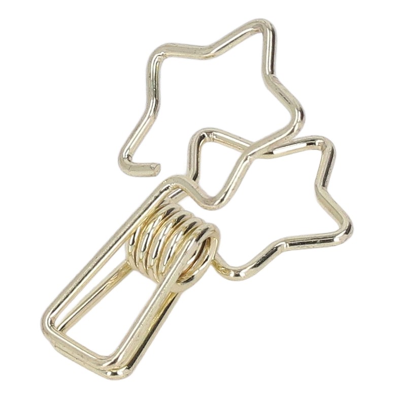 100Pcs Star Binder Clips Hollow Out Cartoon Style Strong Clamping