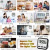 Kitchen Timer, Digital Visual Timer 24-Hours Magnetic Clock Stopwatch Count-Up