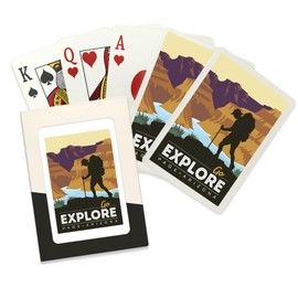 Lantern Press Page, Arizona, Go Explore, Backpacker, Vector Style (52 Playing Cards, Poker Size Card Deck with Jokers)