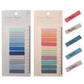 400Pcs Sticky Tabs, Transparent Sticky Notes Flags Pastel Book Tabs Annotation Tabs Morandi Page Markers Clear Index Tabs with Ruler Translucent Index Stickers for Books Page Bookmarks Office Supplies