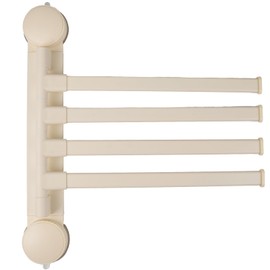 FCWVP Suction Cup Clothes Drying Rack - Foldable Wall-Mounted Laundry Hanger for Bathroom, Balcony, Kitchen - Space-Saving, No Drilling, Sturdy（White