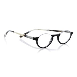 eyebobs Vice Chair Unisex Premium Readers, Black Front with Horn Temples, 1.50 Magnification