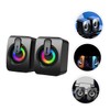 TEHAUX 1Pair Gaming Speakers with Subwoofer USB Wired Desktop Soundbox