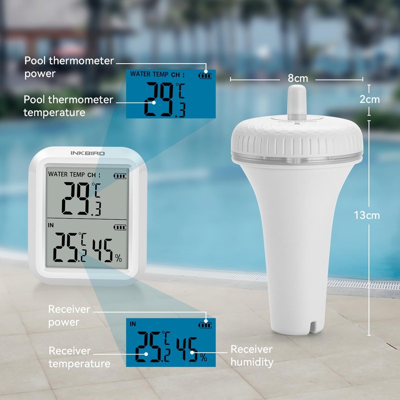 Inkbird IBS-P01R Wireless Pool Thermometer Combination Set with 2 Floating