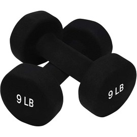 FUXION Neoprene Dumbbell Hand Weights, Sets of 2 with Multiple Weight Options, Hexagon Non-Slip Weights for Home Gym Yoga Pilates Workout, Green