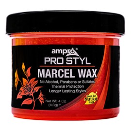 AmPro Marcel Wax - Gives All Hair Types Long Lasting Hold - Rinses Out Easily without Any Buildup or Residue and Protects Tresses from Heat - Unscented Formula with No Alcohol or Parabens - 4 oz