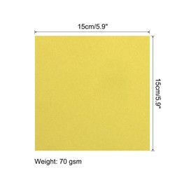 sourcing map 25 Sheets Origami Paper Double Sided Lemon Yellow 15cm x 15cm 70gsm Square Folding Paper Sheet for Art Craft Project, Beginners, Gifts Decor