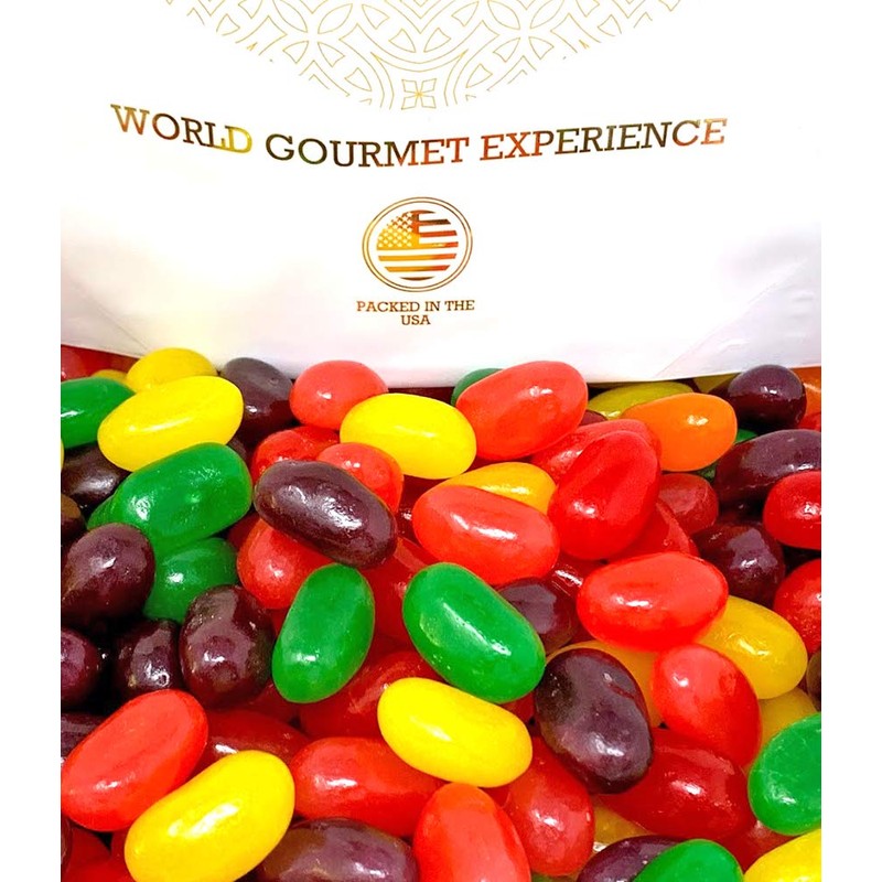 SweetGourmet Jumbo-Sized Assorted Jelly Beans, 6 Fruit Flavors Bulk Candy,