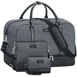 IBFUN Weekender Bags for Women, 21" Weekender Travel Bag, Travel Duffle Bag with Shoe Compartment Carry on Overnight Duffel Bag for Weekend Travel Business Trip, 3PCS