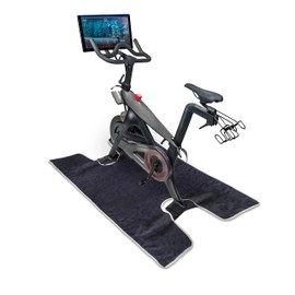 Rutima Field Exercise Bike Sweat Mat Towel-Anti-Slip, Super Absorbent Machine Washable - Peleton Exercise Bike Compatible - Spin Bike Accessories-, Black, Grey