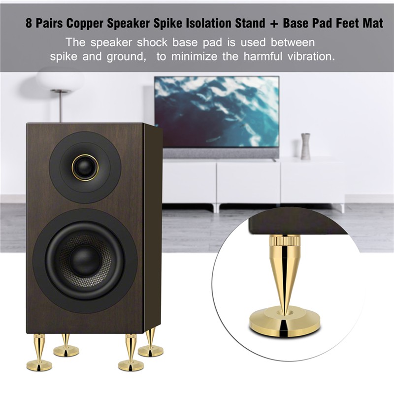 8 Pairs 6 x 36MM Copper Speaker Spike Isolation Stand