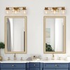 PAZALA 3 Lights Brushed Gold Vanity Light for Bathroom Lighting,