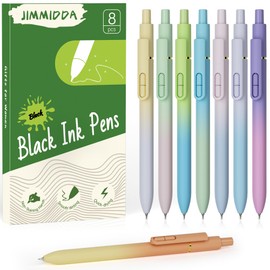 JIMMIDDA Gel Pens, 8 Pcs 0.7mm Black Ink Pens Fine Point Smooth Writing Pens, Aesthetic Gel Pens for Journaling Note Taking, Office School Supplies and Nurse School Supplies Gifts for Women Men