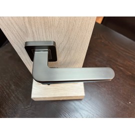 Milcasa NQ Dark Lever Door Handle - Interior Door Handles for European Magnetic Lock - Sturdy Stainless Steel Indoor Handle - Reversible Handling - Elegant Hallway, Bedroom, Passage Door Handle