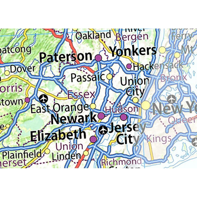 Tiger Moon New Jersey and Delaware Map - 14.3 x