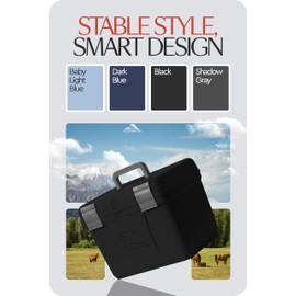 HORZE Smart Grooming Box for Horses, Dogs, Cats with Removable Tray | Non-Slip, Crack Resistant | 16" x 12" x 12" - Black - One Size