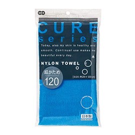 OHE Toalla de baño Exfoliante Japonesa Cure Series Tejido súper Duro – Azul, 120 cm