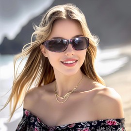 Peekaco Polarized Sunglasses Fit Over Glasses for Men Women, Wrap Around Sunglasses UV400 Protection for Driving