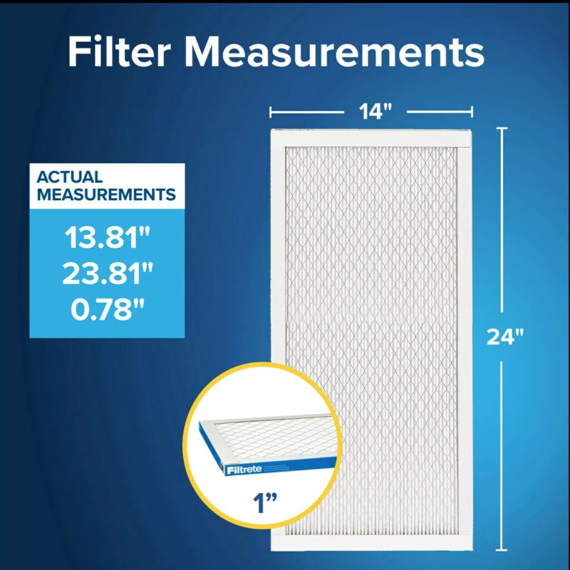 Filtrete 14x24x1 AC Furnace Air Filter, MERV 13, MPR 1900,