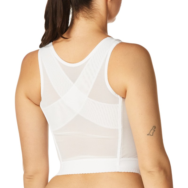 Carnival Women's Front Closure Longline Posture Support Bra, White, 36D