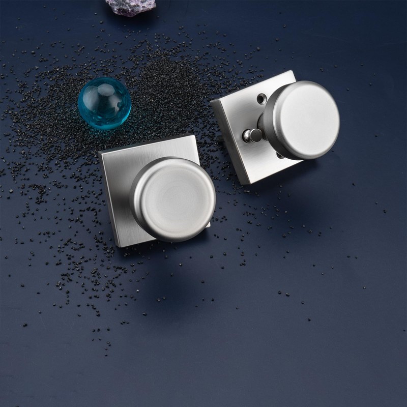 STARPY 6 Pack Brushed Nickel Door Knobs with Square Rosette,
