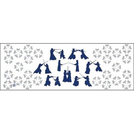染の安坊 Toalla de Mano Anbo Tenugui, Kendo Match 8 Pairs(No es un Juego de 8 Discos), 100% algodón, Fabricada en Japón, 13.8 x 39.5 Pulgadas