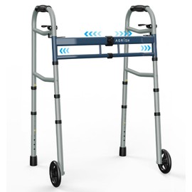 Narrow Walkers for Small Doorways - Width Height Adjustable Walker, Folding Walkers for Seniors Handicapped & Disabled, Standard Walkers for Tight Spaces, Steel Frame Support to 400 lbs