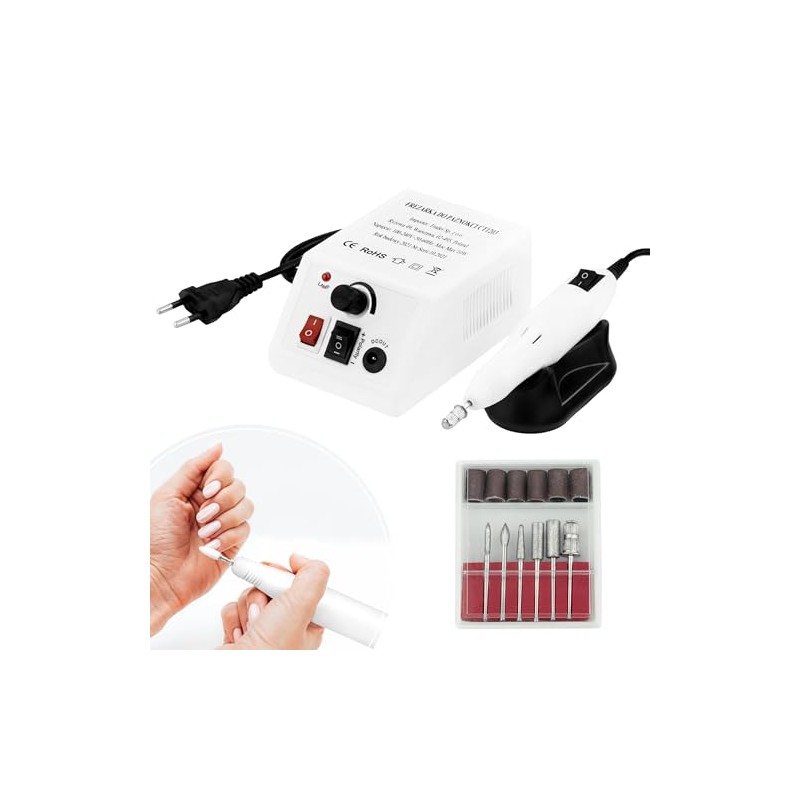 Elektrischer Nagelfräser Set für Maniküre & Pediküre, 10W, 3000-18000 U/min,