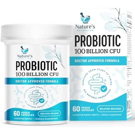 Nature's Physician Probiotics - 100 Billion CFU Per Capsule - 16 Strains + Prebiotics - Best Probiotic Supplement for Women & Men - Supports Immune, D
