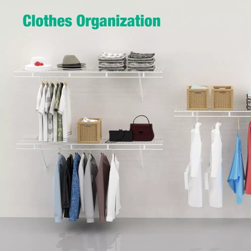 HAUSHOF Closet Shelves Wall Mounted 4-Pack 4 ft x 12in