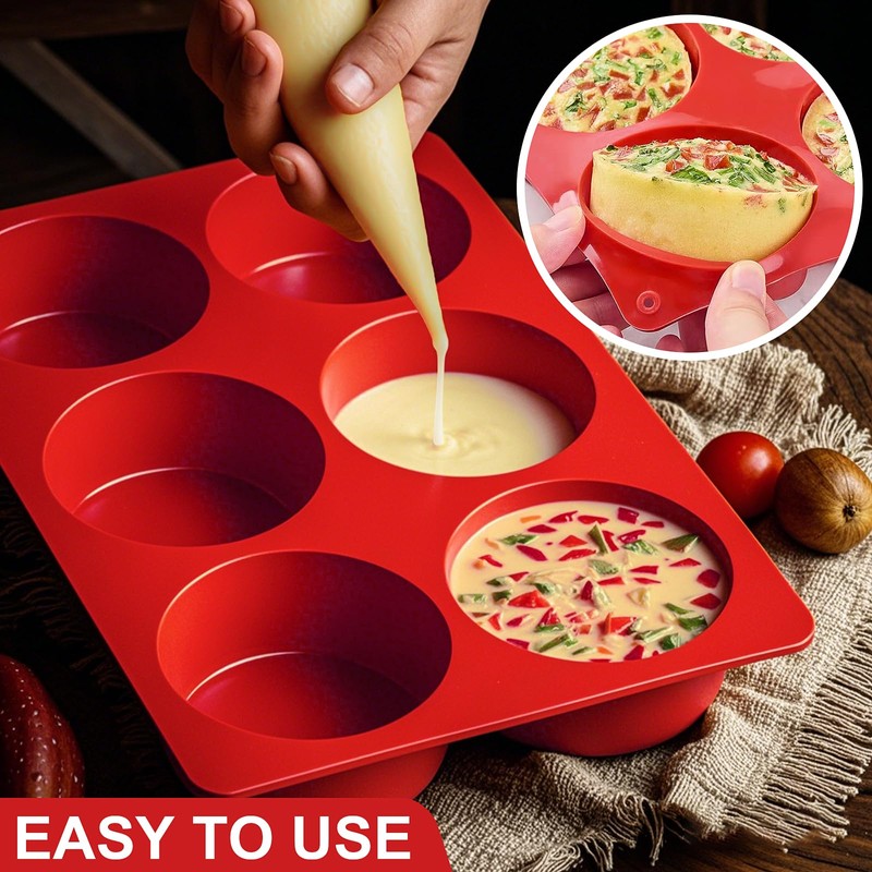 Silicone Egg Bite Molds, 2 Pack Frittata Pan, Deep 3
