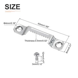 DTGN 43mm Saw Tooth Picture Hangers Double Hole with Screws - 20 Pcs - Good for Hanging Paintings Picture - Frame Hook Photos