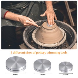 YRMJ 3 Pack Ceramic Clay Pottery Throwing Trimming Spinner Tool, Clay Ceramic Rotary Rotary Clay Small Tools Suitable for Potters and Clay Artists (30mm/38mm/45mm)